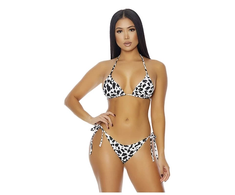 Forplay Barbados Bikini Set XL - Cow Print Two-Piece Swimwear