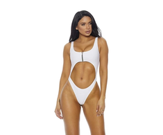 Forplay Medellin One Piece Swimsuit L Juodas Cutout Zipper Detail