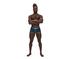 Male Power Uplift Mini Short L Juodas - Ergonomic Support &amp; Satin Waistband