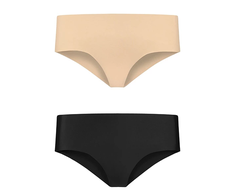 Bye Bra Invisible Hipster Set Nude &amp; Juodas S - Seamless Comfort 2 vnt.