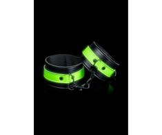 Ouch By Shots Ouch! Glow in the Dark Ankle Cuffs - Fluorescent Žalias Adjustable Design