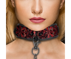 Ouch By Shots Sinner Gear Bondage Collar with Leash Juodas Neoprene Adjustable 52.5cm