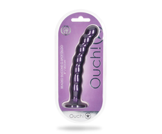 Ouch By Shots Ouch! Beaded Silicone Model 8'' Metallic - Intimate Machine with Suction Cup