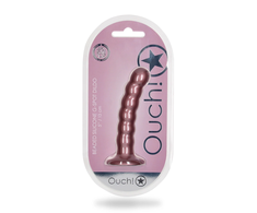 Ouch By Shots Ouch! Beaded Silicone Intimate Device 13 cm Metallic Suction Base