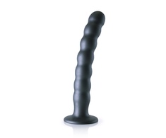 Ouch By Shots Ouch! Beaded Silicone Intimate Device 20.5 cm Metallic with Suction Base