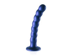 Ouch By Shots Ouch! Beaded Silicone Intimate Device 16.5 cm Metallic with Suction Cup