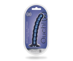 Ouch By Shots Ouch! Beaded Silicone Intimate Device 16.5 cm Metallic with Suction Cup