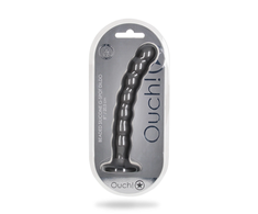 Ouch By Shots Ouch! Beaded Silicone Intimate Device 20.5 cm Metallic with Suction Base