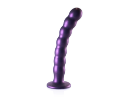 Ouch By Shots Ouch! Beaded Silicone Model 8'' Metallic - Intimate Machine with Suction Cup