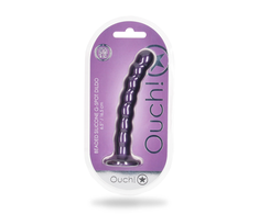 Ouch By Shots Ouch! Beaded Silicone Intimate Wand 16.5cm Metallic with Suction Cup