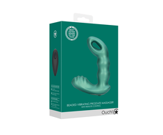 Ouch By Shots OUCH! Beaded Vibrating Prostate Device Metallic Žalias with Remote