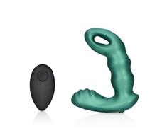 Ouch By Shots OUCH! Beaded Vibrating Prostate Device Metallic Žalias with Remote