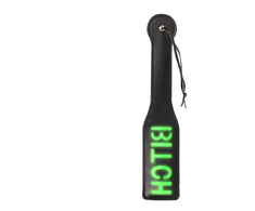 Ouch By Shots OUCH! Glow in the Dark Paddle - Fluorescent Žalias Bondage Priedas