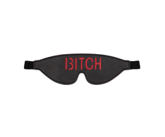Ouch By Shots Ouch! Leather Eye Mask with Raudona Lettering - Adjustable, Juodas/Raudona