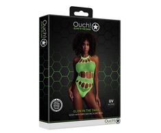 Ouch By Shots Rožinė OUCH! Neon Body with Grecian Neckline UV-Activated Rožinė XS/XL
