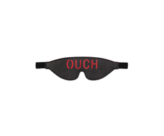 Ouch By Shots OUCH Bonded Leather Eye Mask - Raudona Lettering, Adjustable Strap
