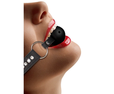 Ouch By Shots EasyToys Diamond Series Adjustable Breathable Ball Gag Juodas Strap