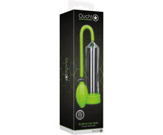 Ouch By Shots Ouch! Classic Glow-in-the-Dark Intimate Pump, Ergonomic Design, Žalias