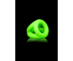 Ouch By Shots Ouch! Glow in the Dark Adjustable Ball Strap - Luminous Žalias Silicone