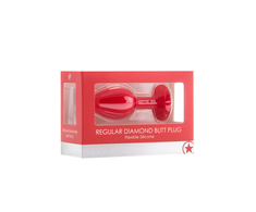 Ouch By Shots Diamond Butt Plug - Regular red