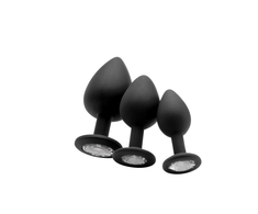 Ouch By Shots EasyToys Diamond Silicone Plug Regular - Elegant Anal Priedas, Juodas