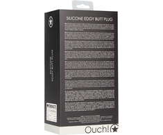 Ouch By Shots Edgy Silicone Plug with Suction Base - Juodas, Medium Size