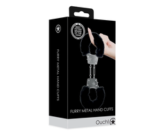 Ouch By Shots EasyToys Soft Plush Adjustable Metal Handcuffs Juodas