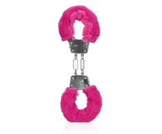 Ouch By Shots Rožinė Furry Metal Hand Cuffs - Rožinė