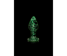 Ouch By Shots Ouch! Glow in the Dark Glass Plug Medium - Fluorescent Žalias Detail
