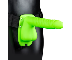 Ouch By Shots OUCH! Glow-in-the-Dark Ribbed Adjustable Hollow Strap-On 21cm