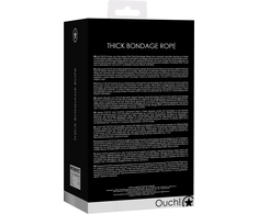Ouch By Shots OUCH! Cotton-Silk Bondage Rope 10m - Thick, Durable Comfort, Juodas/Raudona