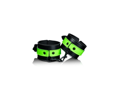 Ouch By Shots Ouch! Handcuffs Glow in the Dark - Fluorescent Žalias, Adjustable Size