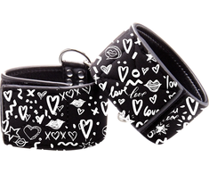 Ouch By Shots Ouch! Love Street Art Fashion Adjustable Wrist Cuffs with Velcro Fastening