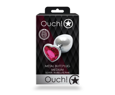 Ouch By Shots Heart Gem Butt Plug - Medium
