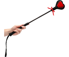 Ouch Loving Joy Heart Crop Raudona Lace Long Handle - Elegant Impact Tool