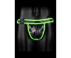 Ouch By Shots Ouch! Jockstrap with Buckle S/M - Glow in the Dark, Adjustable Fit