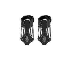Ouch By Shots Rimba Bonded Leather Skull Decor Handcuffs with Removable Chain, Juodas