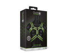 Ouch By Shots Ouch! Body Armor Harness Glow-in-the-Dark Adjustable S/M Žalias