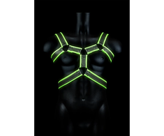 Ouch By Shots Ouch! Body Armor Glow-in-the-Dark Harness L/XL Adjustable Neon Žalias