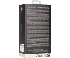 Ouch By Shots Shots Curve Silicone Intimate Plug with Suction Base Juodas