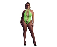 Ouch By Shots Rožinė NEON High-Cut Body UV-Activated Stretch Neon Rožinė Size XS/XL