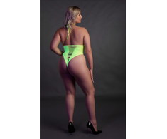 Ouch By Shots Rožinė NEON High-Cut Body UV-Activated Stretch Neon Rožinė Size XS/XL