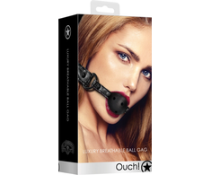 Ouch By Shots OUCH! Diamond Pattern Adjustable Breathable Ball Gag Neoprene Juodas