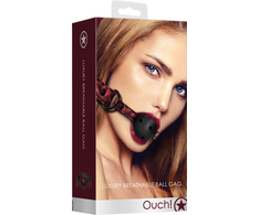 Ouch By Shots OUCH! Diamond Pattern Adjustable Breathing Ball Gag 62cm Juodas