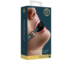 Ouch By Shots Ouch Halo Gold-Accented Breathable Intimate Ball Gag, Adjustable Strap