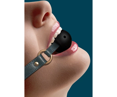 Ouch By Shots Ouch Halo Gold-Accented Breathable Intimate Ball Gag, Adjustable Strap