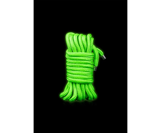 Ouch By Shots Ouch! Glow in the Dark Bondage Rope 5m - Luminous Žalias, Soft Touch