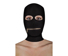 Ouch By Shots Ouch! Xtreme Zipper Hood Mask with Adjustable Mouth Closure Juodas