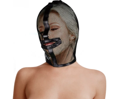 Ouch By Shots Ouch! Fishnet Mask Juodas - Adjustable PU Leather &amp; Mesh Design