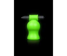 Ouch By Shots Ouch! Glow in the Dark Vibrating Intimate Head Device Žalias